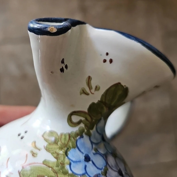 Sevilla 5" Floral Pitcher Handpaint in Spain Bright Floral Signed JMG - Picture 6 of 6